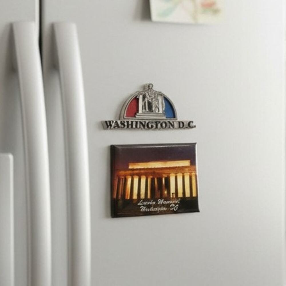 Vintage Washington DC USA Lincoln Memorial Souvenir Tourist Magnets Lot of 2